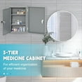 thumbnail image 3 of Yeeoy Locking Narcotics Safe, Wall Mounted Medicine Cabinet with Lock & Double Door, Secure Steel Drug Cabinet Medicine Storage Safe Box for Home School Office, 3 of 8