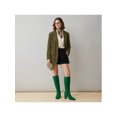 thumbnail image 5 of BLISSFUL STEP Knee High Boots Square Toe Chunky Heel Tall Boots Side Zipper Long Boot Green 6, 5 of 8