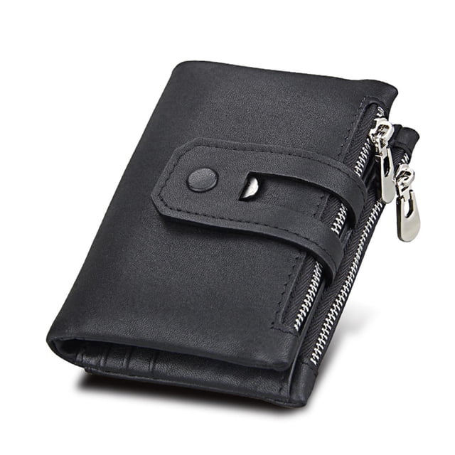 Cartera Yinane RFID para hombre Plegable con cremallera Negro