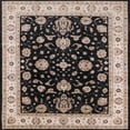 thumbnail image 1 of Ahgly Company Indoor Square Mid-Century Modern Charcoal Black Oriental Area Rugs, 6' Square, 1 of 6