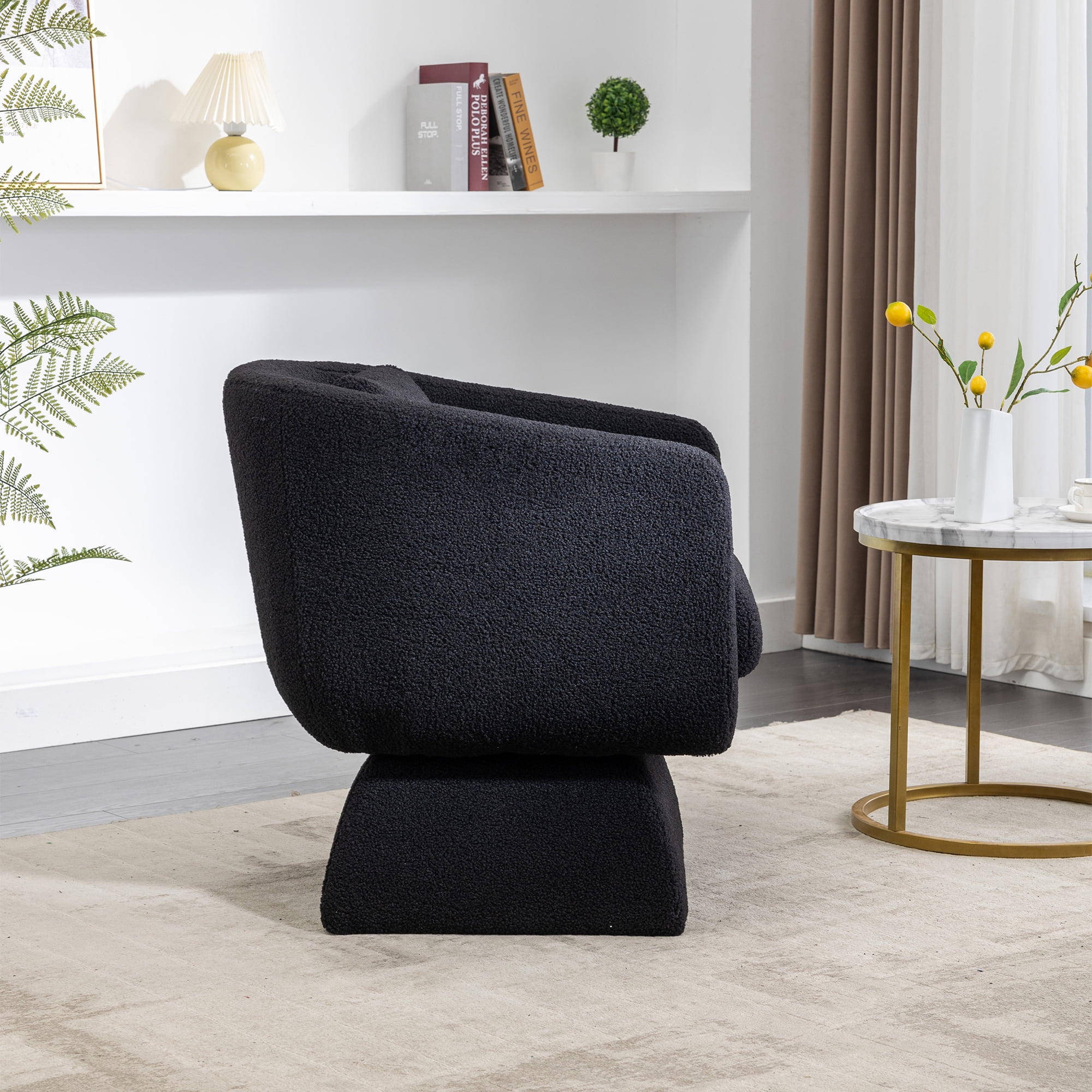 Kadyn 30.30"H Swivel Accent Chair, Single Sofa Chairs for Living Room, Black 360 Degree Armchair