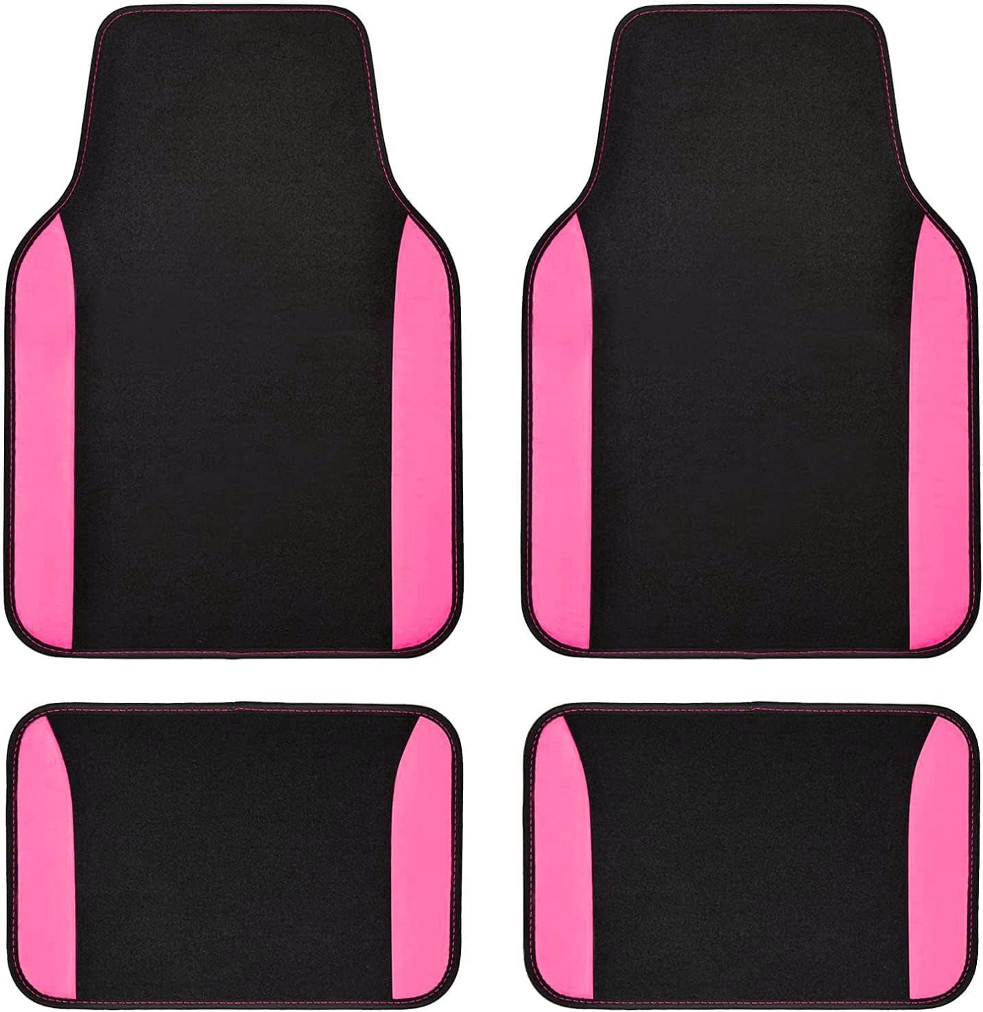 Flying Banner Combo Pack car seat Covers car Floor mats and Steering Wheel Cover car Truck SUV (Seat Covers + Floor mats, Pink)