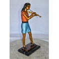thumbnail image 3 of Young Girl Playing Violin Peacefully Bronze Statue  Size: 10" x 5" x 21"H, 3 of 9