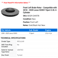 thumbnail image 2 of Front Left Brake Rotor - Compatible with 2018 - 2020 IS300 F Sport 2.0L 4-Cylinder 2019, 2 of 2