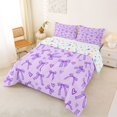 thumbnail image 2 of Manfei Kawaii Bow Knot Full Size Comforter Sets,Purple Dreamy Bowtie Bedding Comforter Set,Colorful Stars Reversible,3-Piece,1 Comforter and 2 Pillowcases, 2 of 7