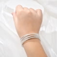 thumbnail image 6 of Bling 6 Rows Layered Bridal Crystal Rhinestone Cuff Bracelet Adjustable Silver Bangle for Women Jewelry Wedding Formal Prom Cocktail Party, 6 of 6