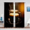 Coffee Beans Porcelain Cup Sheer Curtains for Living Room Bedroom
