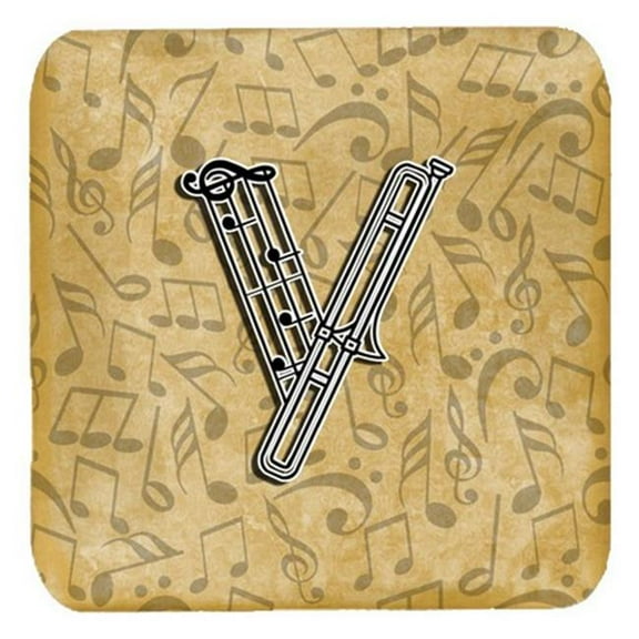 Letter V Musical Instrument Alphabet Foam Coasters, Set Of 4