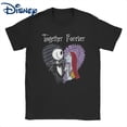 thumbnail image 2 of Crazy Disney The Nightmare Before Christmas T-Shirt Men Women 100% Cotton T Shirt Jack Sally Together Tees Printing Clothing, 2 of 5