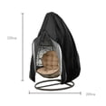 thumbnail image 2 of TOPCHANCES Egg Chair Covers with Zipper, Dust-Proof Swing Chair Covers, Waterproof Outdoor Hanging Chair Cover (Black, 200*230 cm), 2 of 6