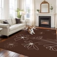 thumbnail image 2 of Brown Area Rugs 8'x10', Washable Small Throw Rugs for Living Room Patio, Spring Flora Indoor Outdoor Rug Non-Slip Low Pile Carpet Runner Reversible Floor Mats, 2 of 8