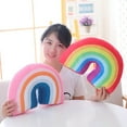 thumbnail image 4 of Leojiow Rainbow Pillow For Girls 13.78Inch Arch Shaped Decorative Rainbow Throw Pillow Pp Stuffed Cushion For Sofa Chair Bed As Shown 35X22Cm Red, 4 of 6
