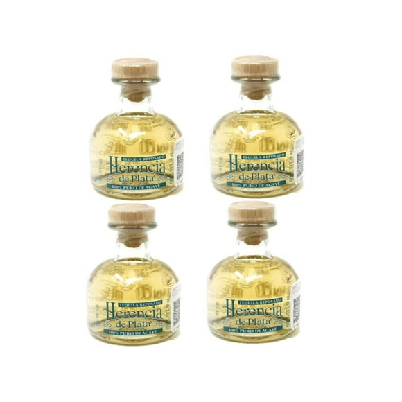 Pack de 4 Tequila Herencia De Plata Reposado Mini 50 ml Reposado Mini