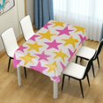 thumbnail image 4 of Yayeee Tablecloths 60" x 120" Rectangle Wrinkle Resistant Party Table Cover, Yellow Pink Stars, 4 of 8