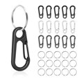 thumbnail image 1 of CooBigo 12 Sets Small Carabiner Clip Metal Spring Snap Hooks 1 inch Mini Paracord Hanging Clips for Camera Strap Flashlight Key ChainGunBlack Long 25mm, 1 of 1
