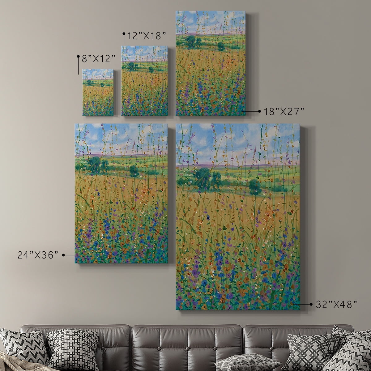 Wildflower Path I Premium Gallery Wrapped Canvas - Ready to Hang