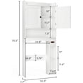 thumbnail image 2 of Ahomly Over The Toilet Storage Cabinet, 32.3" W x 70.3" H Over Toilet Bathroom Organizer with Doors, Adjustable Shelves, Toilet Paper Holder, 2 Side Hooks, Space-Saver for Bathroom, Laundry, White, 2 of 9