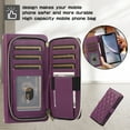 thumbnail image 4 of Nalacover for iPhone XS Max Premium PU Leather Crossbody Case with Shoulder Strap & Wrist Strap,Shockproof Magnetic Flip Kickstand Credit Card Slots Zipper Wallet Phone Case,Darkpurple, 4 of 9