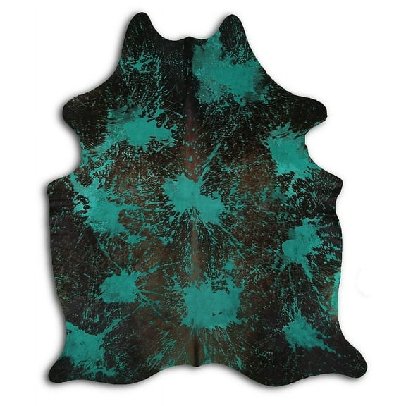 Courage cowhide rugs for sale DISTRESSED EMERALD GREEN rug