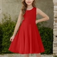thumbnail image 4 of Ugoldhm Girls Sleeveless Pleated Neck Swing Dress with Pockets - Casual Comfy Summer Tank Dress (5-15 Years), 4 of 8