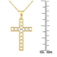thumbnail image 3 of US GOLD Handcrafted 10kt Gold Diamond-Cut Lattice Cross Charm Pendant, 3 of 3
