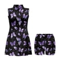 thumbnail image 4 of Garronmavis Women's Golf Outfits Size S 2 Piece Set Tennis Outfits Inner Shorts Active Dress Sport Activewear Womens Animal Golf Dress, Purple Butterflys, 4 of 7