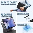 thumbnail image 3 of Étui Clavier Magic pour Samsung Galaxy Tab S10 Plus/S9 Plus/S9 FE Plus/S8 Plus/S7FE/S7 Plus avec Rétroéclairage 7 Couleurs, Pavé Tactile Multi‐touche, Design Magnétique Flottant, Affichage de la Batterie, 3 of 7