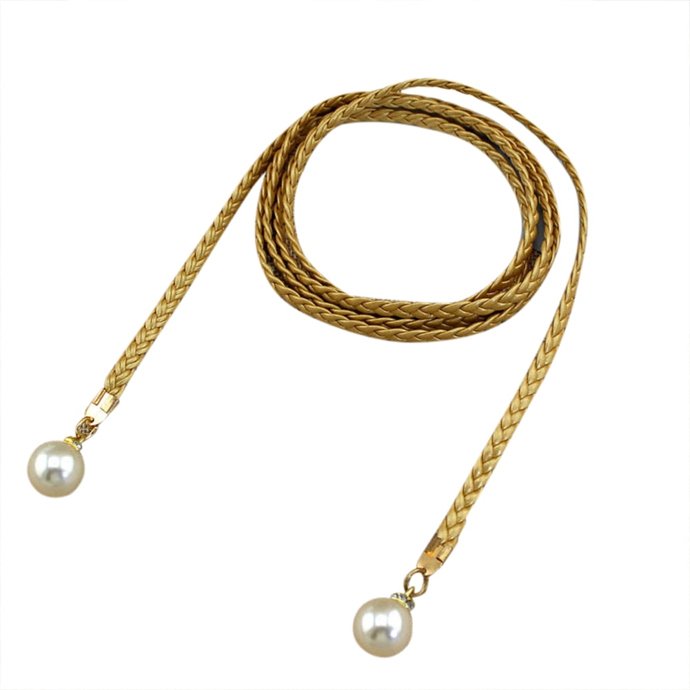 Women Fashion Knotted Waist Chain Dress Woven Waist Rope Female