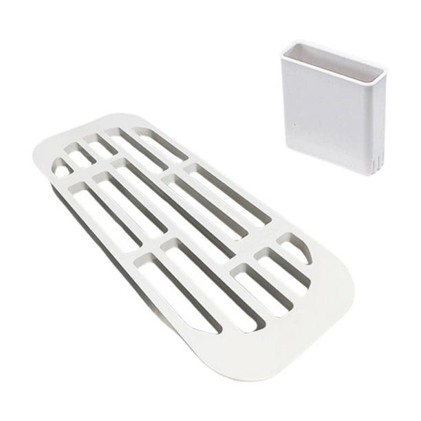 Rejilla para fregadero de cocina, extensible, sencilla, multifuncional Blanco