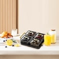 thumbnail image 6 of Braonee Divided Serving Tray with Lid,Removable Divided Platter Snack Box,Food Storage Charcuterie Containers with 4 Compartments for Christmas Party,Veggies,Snack, Fruit,Nuts,Candy,Black, 6 of 6