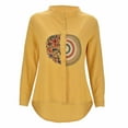 thumbnail image 5 of Yellow Young Adult Tops Women's Casual Large Size Literary Cotton Long Sleeved Shirt Loose Embroidered Top Plus Size Tops for Women, 5 of 5