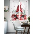 thumbnail image 4 of Valentines Day Gnomes Sheer Curtains 63 Inch Length 2 Panels Set Window Treatments, Red Love Heart Eucalyptus Leaves Rod Pocket Semi Curtains for Living Room/Bedroom/Kitchen Décor, 104"W x 63"L, 4 of 7