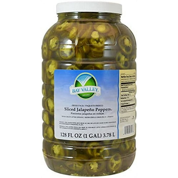 Bay Valley Sliced Jalapeno Peppers, 1 Gal - Case of 4