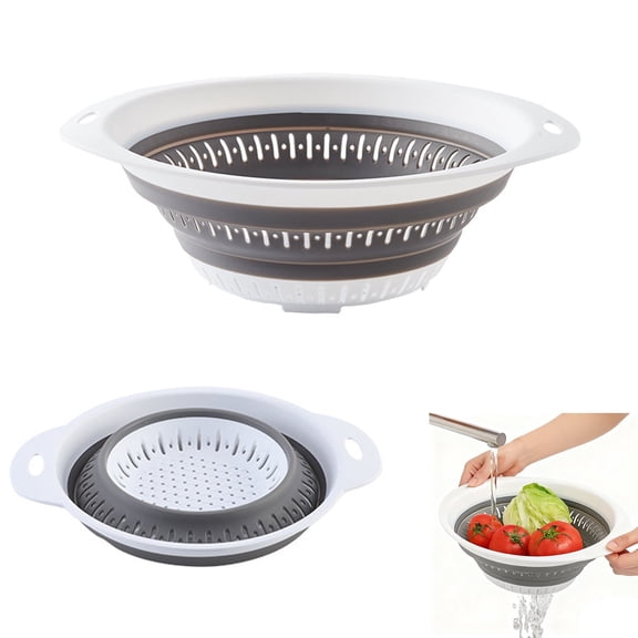 UHIAGREE Collapsible Colander and Strainer,9.7'' Strainers Basket for Kitchen for Vegetable & Fruit