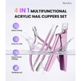 thumbnail image 2 of MelodySusie 4pcs Nail Clippers Set with Cuticle Trimmer and Dual-Ended Pusher, Stainless Steel Acrylic Nail Cutter Set, 2 of 8