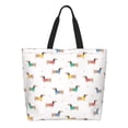 thumbnail image 2 of Kuqiui Dachshund Dog Puppy Print Tote Bag,Zipper Tote Bag for Women,Tote Bag Inner Pocket Pattern Lightweight Daily Bag Book Bag, 2 of 9
