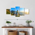 thumbnail image 2 of Elephant Stock Heceta Head Lighthouse Wall Art - Horizontal Multi Panel Canvas - 5 Pieceliving Room Wall Decor - Photography Nautical Multi Panel - Blue And Yellow Decor - 29" x 12", 2 of 4