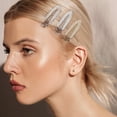 thumbnail image 3 of Pinzas para el pelo HUOGUO, con diamantes de imitación, sin doblarse, de metal brillante, 3 of 5