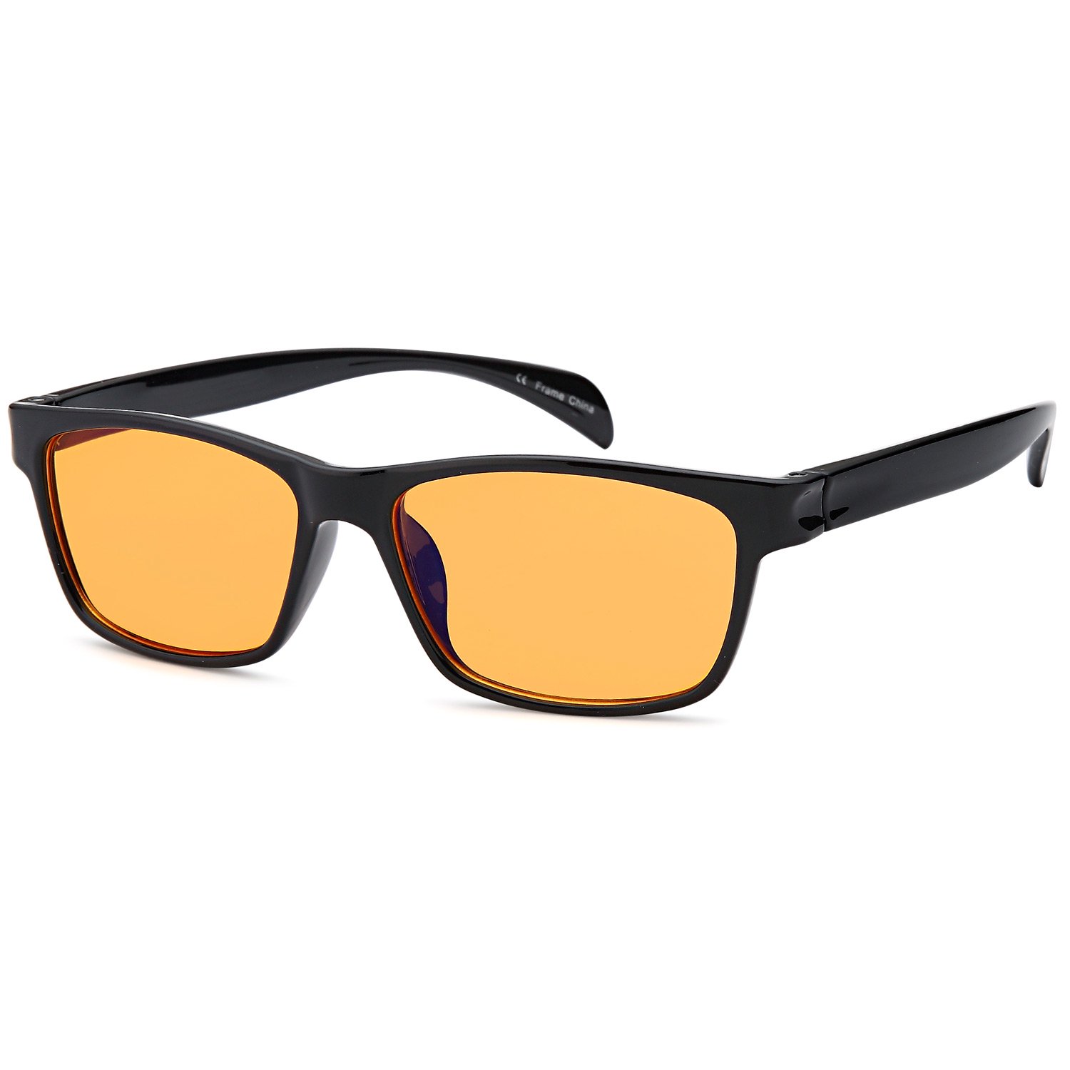 gamma ray blue light blocking glasses - orange tint night time computer glasses blocks 98% blue light - better sleep before bed digital screen eyewear - eye strain insomnia reducing gaming glasses