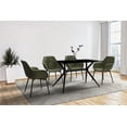 thumbnail image 3 of LeisureMod Elega Series Modern 71” Dining Table with Sintered Stone or Glass Rectangular Top and Black Stainless Steel Base in Clear, 3 of 10