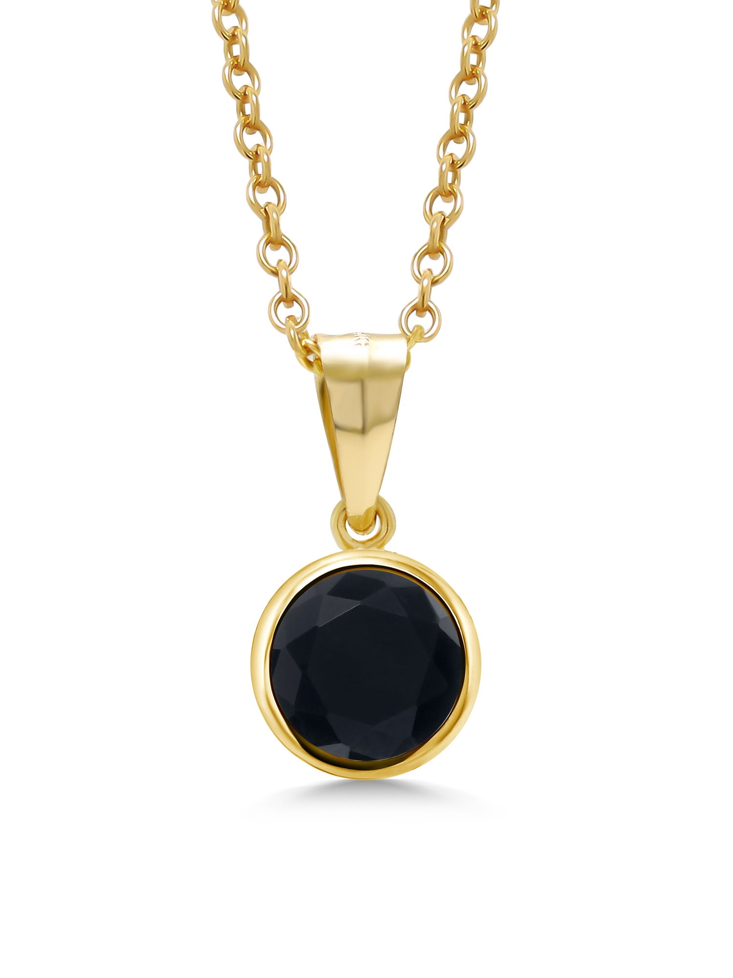 Stone Round Kind Rose Pendant Necklace for Women 16.5 Chain 10K Stone Round Kind Rose Pendant Necklace for Women 16.5 Chain 10K