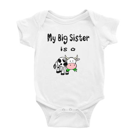 

My Big Sister Is A Cow Cute Baby Clothing Bodysuits Boy Girl
