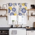thumbnail image 2 of Geometric Flower Kitchen Curtains Window Panels, Vintage Country Floral Blue Yellow on Linen Insulated Window Treatment Curtain, Grommet Curtains for Bedroom/Living Room/Bathroom, 2 Piece 27.5"Wx39"L, 2 of 8