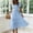 #0141-Light Blue, variant on Women's Fashion Summer Dresses Square Neck Casual Short Sleeves Elastic Waist Casual Maxi Dress