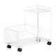thumbnail image 3 of Carrito de servicio debajo del escritorio, carrito móvil con ruedas, estantería metálica multiusos para almacenamiento Doble capa blanca, 3 of 9