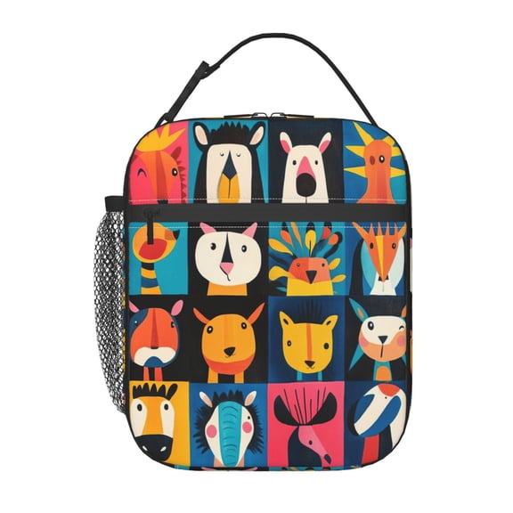 Animal Lunch Bag for Office Women – Stylish Thermal Insulated Tote with Shoulder Strap, Lightweight for Work or Travel