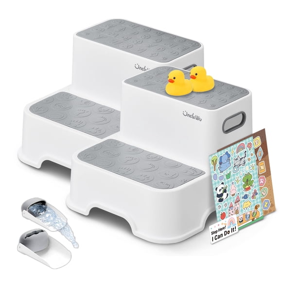 Taburete escalón UNCLE WU, 2 unidades, antideslizante, altura 23,5 cm, libre de BPA