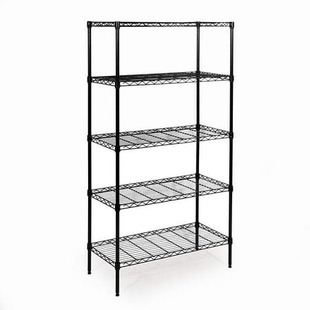 Metal Shelf Covers Wire Storage Shelves, 5 Tier Metal Garage Tower Racks and Shelving, Kitchen Racks Storage Shelves for Garage, Heavy Duty Storage Shelves, Multipurpose Kitchen Storage Racks Storage Shelves, S10125 ()