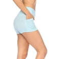 thumbnail image 4 of Crossover Waist Sports Biker Shorts With Pockets - Aqua Space Dye, 4 of 5