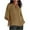 Brown, variant on Summer Shirts For Women Linen Flowy Tshirts Women's Fashion Summer V Neck Leisure Three-quarter Sleeve Solid Tops Purple 5X